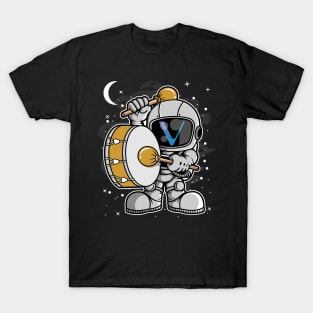 Astronaut Drummer Vechain VET Coin To The Moon Crypto Token Cryptocurrency Blockchain Wallet Birthday Gift For Men Women Kids T-Shirt